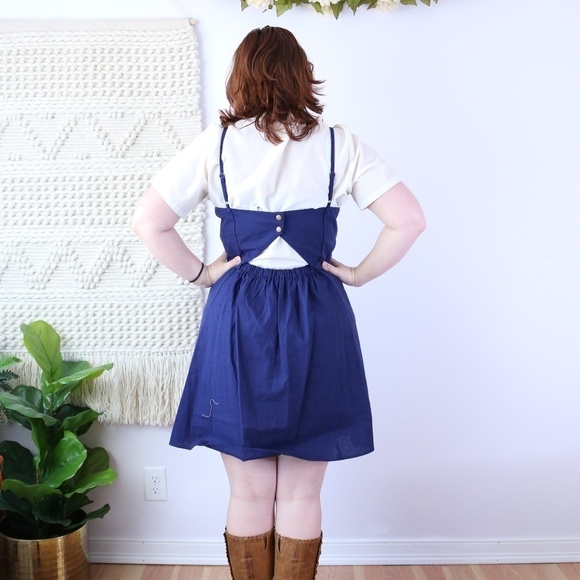 Stitch Fix Market & Spruce Scallop Linen Dress Open Back Cutout XL - Picture 2 of 6